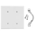 Hubbell Wiring Device-Kellems Wallplate, 2-Gang, 2 Strap Mount Blank, White P24W